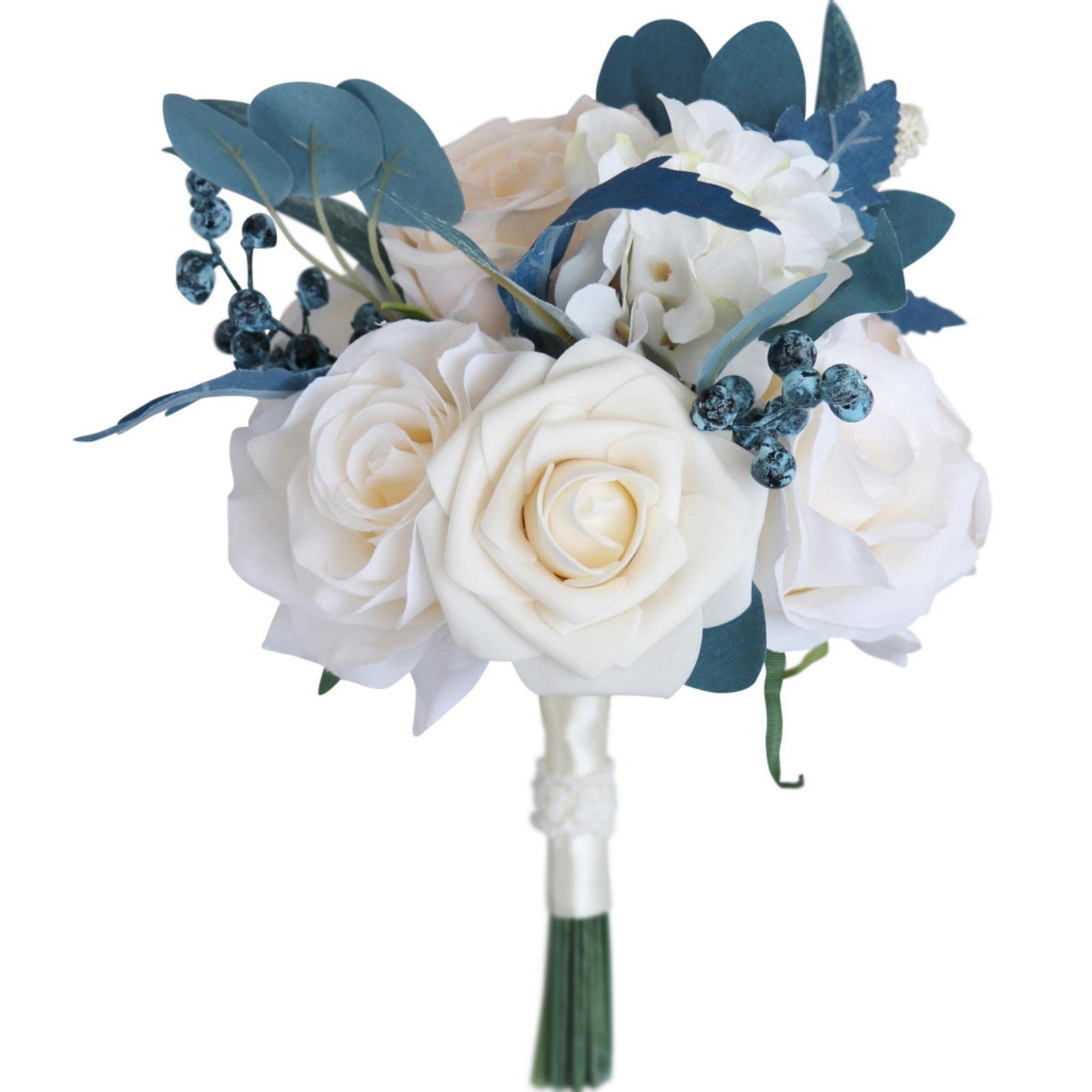 Fleurs artificielles bleues pour décoration de tables de fête et réception de mariage