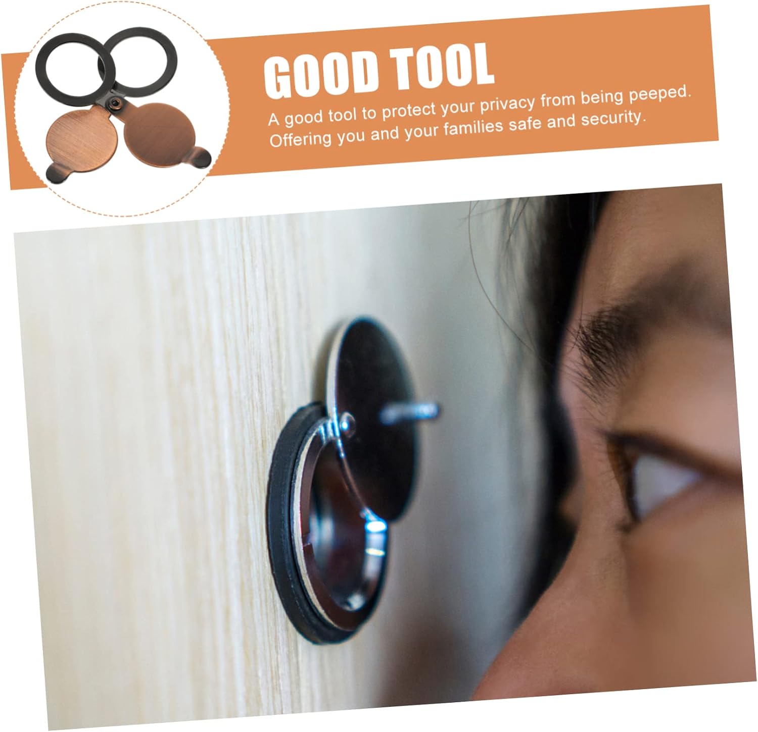 LIFKOME 10pcs Door Viewer Privacy Cover Decorative Peephole Protector for Apartment Home Copper Material Easy Installation and Finish