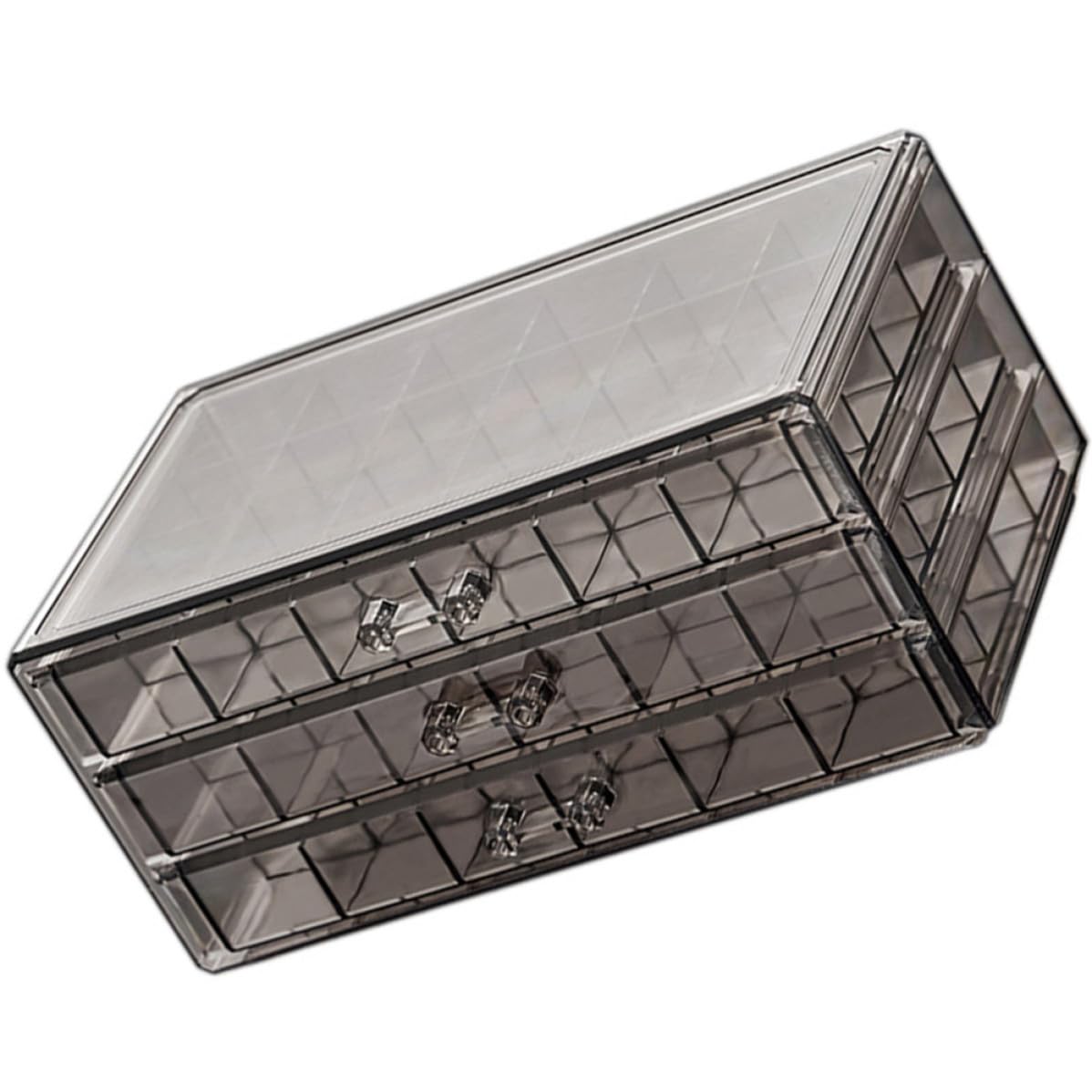 Boîte de rangement à bijoux Angoily en PS transparent à 3 tiroirs
