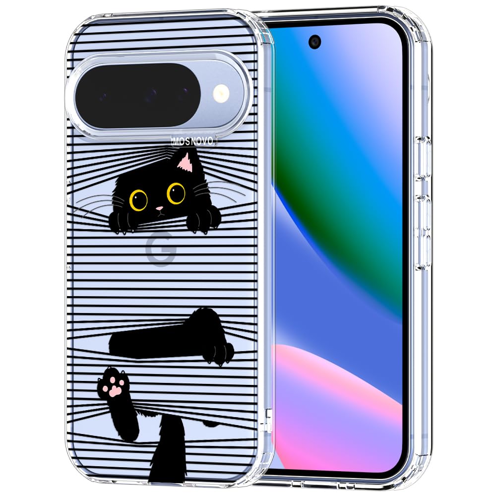 MOSNOVO Case for Google Pixel 9 & Pixel 9 Pro, [Buffertech 6.6ft Military-Grade Drop Protection] [Anti Peel Off Tech] Clear TPU Bumper Phone Case Cover Design - Great Wave — view 111