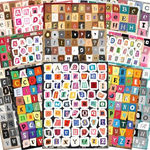 1500 Pcs Letter Stickers For Scrapbooking Vintage Small Ransom Alphabet Stickers And Vinyl Stickers Perfect For Scrapbook Supplies Junk Journals DIY Crafts Water Bottles And Laptop Decorations.