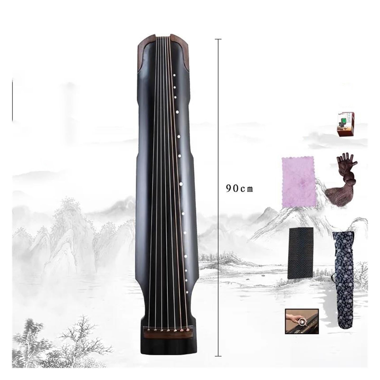 Professionelles Musikinstrument Guqin Professionelles Tragbares Mini Guqin Instrument 90 Cm Handgefertigt Sieben Saiten Schwarz Oder Braun