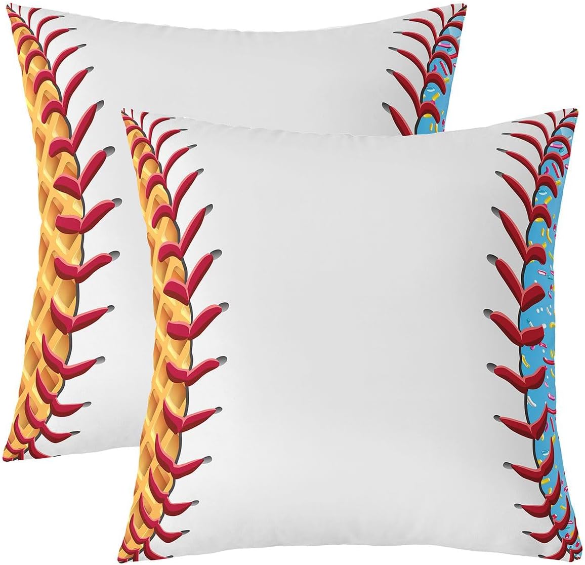 Erosebridal Sports Baseball Throw Pillow Covers Ball Gaming Cushion Covers 18X18 Set of 2,Colorful Ice Cream Cushion Cases Fashion Aesthetic Room Decor Decorative Pillowcases