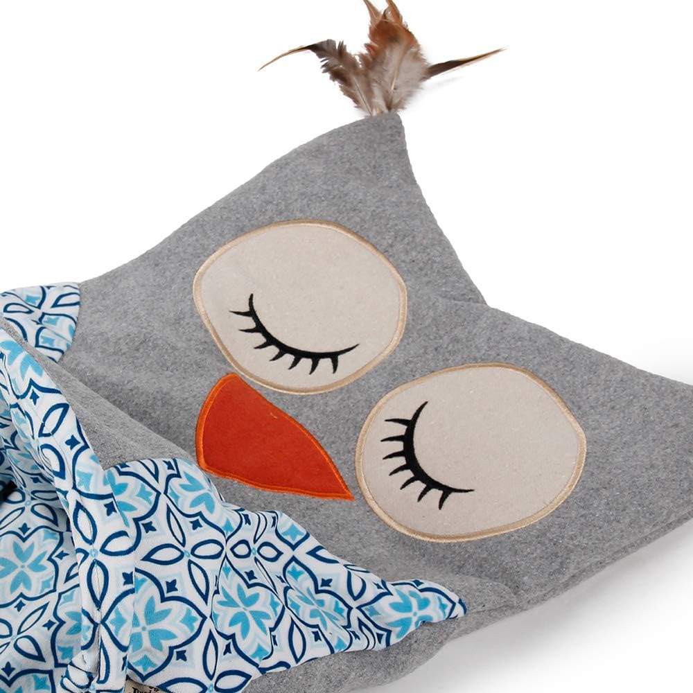 ALL FOR PAWS Owl Cat Sack Cat Tunnel Crinkle Collapsible Bag Indoor Kitten Rabbit Bunny Ferret Toy House