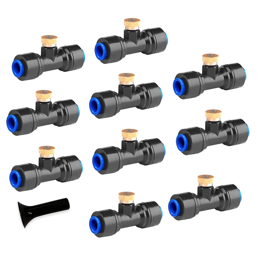 Elyebxj Water Brass Misting Nozzle Outdoor Water Mister Cooling Set Greenhouse Irrigation Kit