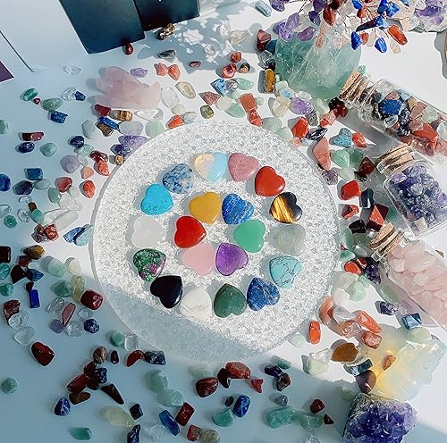 QINJIEJIE Herz Kristalle Edelsteine für Kinder Herzen Edelsteine Jahrestag Geschenk für Sie Frauen Glücksbringer Geschenk für Mama Muttertag Glückssteine