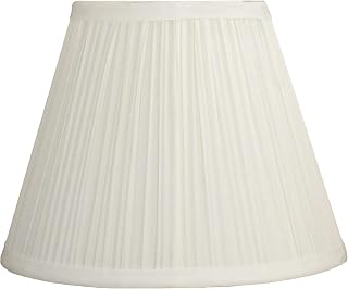 Urbanest Mushroom Pleated Softback Lamp Shade, Faux Silk, 5-inch by 9-inch by 7-inch, Eggshell, Spider Fitter