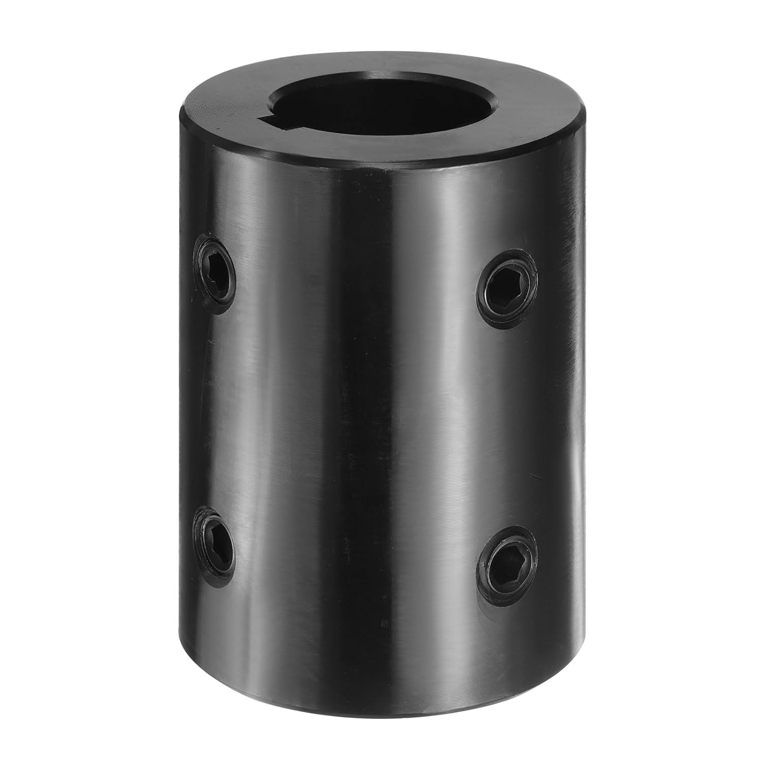 uxcell Shaft Coupling, 1-1/8" Bore 2-1/8" OD 3" Length Black Oxide Plated ASTM1045 Steel Rigid Coupling for 3D Printers Motor Wheel(4 Set Screws)