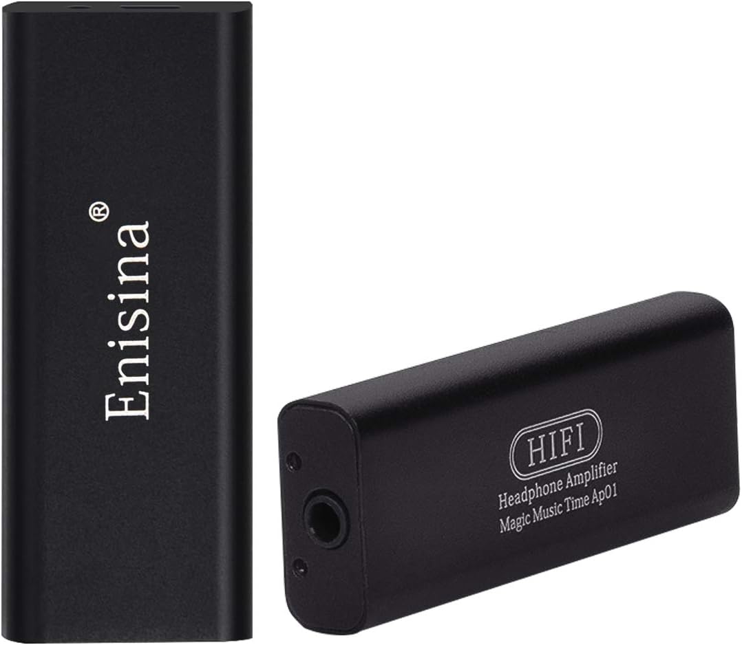 Enisina Portable Headphone Amplifier,Equalizer HiFi earphone Amp with Audio and USB Cable