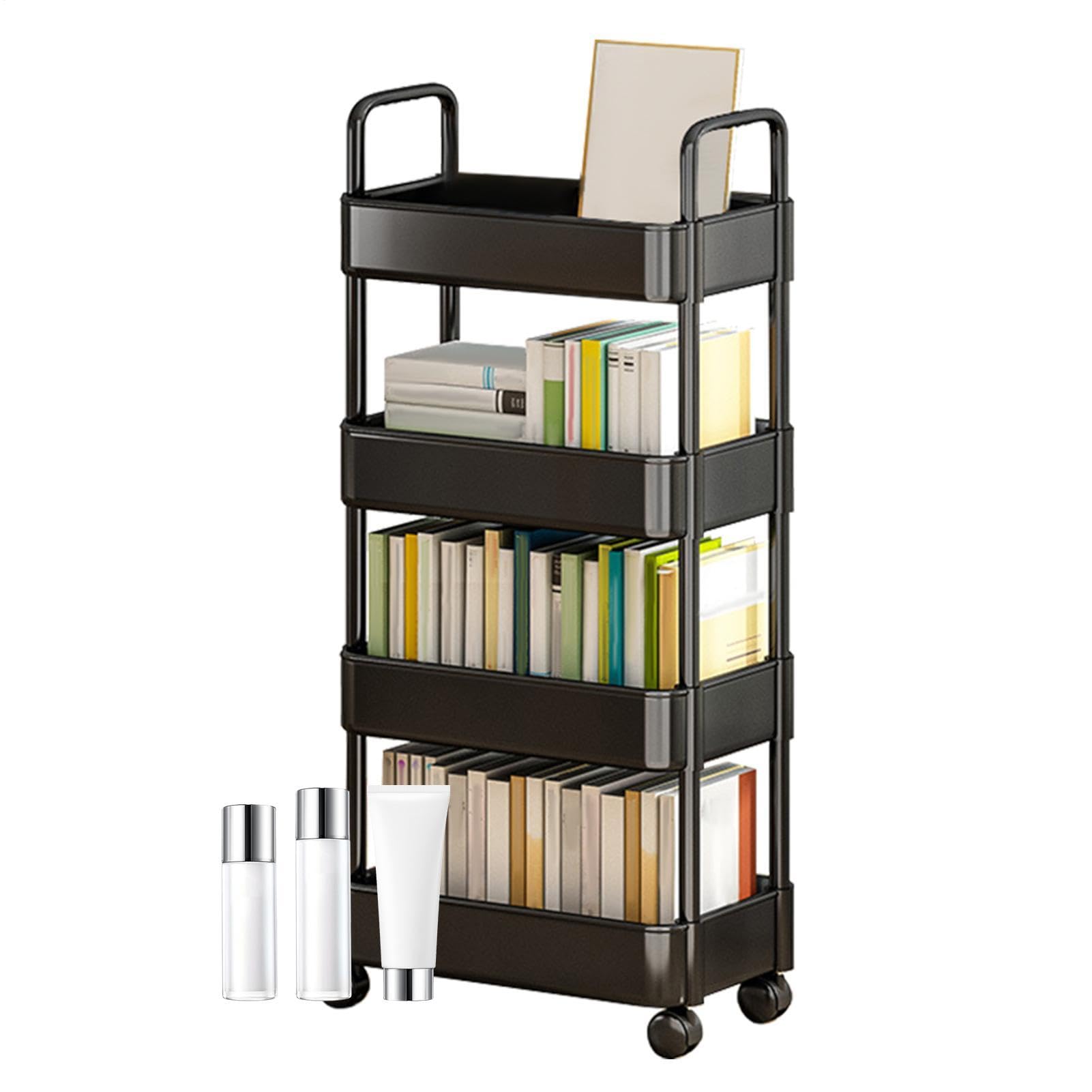 rodante, utilitario rodante | de Cocina | Carrito de | Almacenamiento con Ruedas de 3/4 Niveles, estanterías de Almacenamiento multifuncionales para Cocina, baño, lavadero