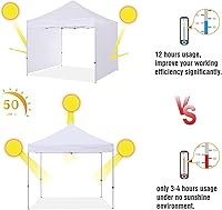 Vista 3 de COOSHADE Instant Canopy SunWall - Toldo de pared lateral de 10 x 10 pies para tienda de campaña desplegable, paquete de 1 solo pared lateral