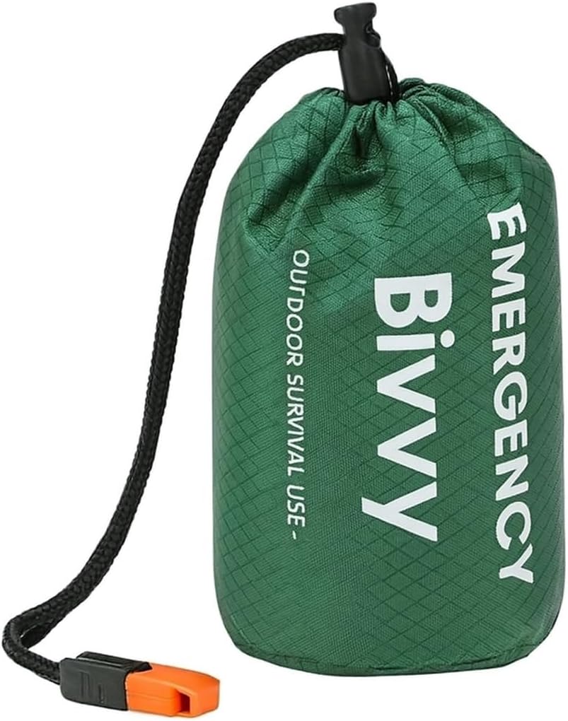 Lightweight Waterproof Bivy Sack & Thermal Sleeping Bag for Emergencies