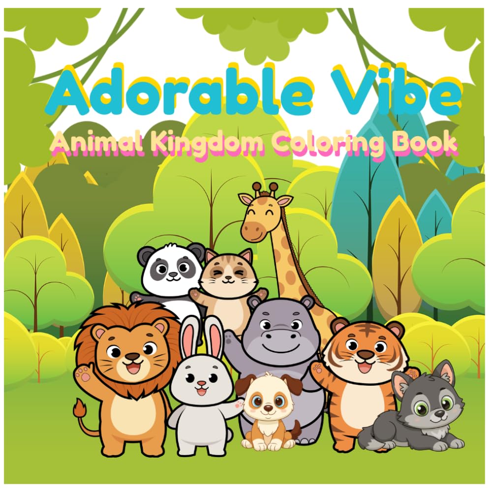 Adorable Vibe: animal kingdom coloring book