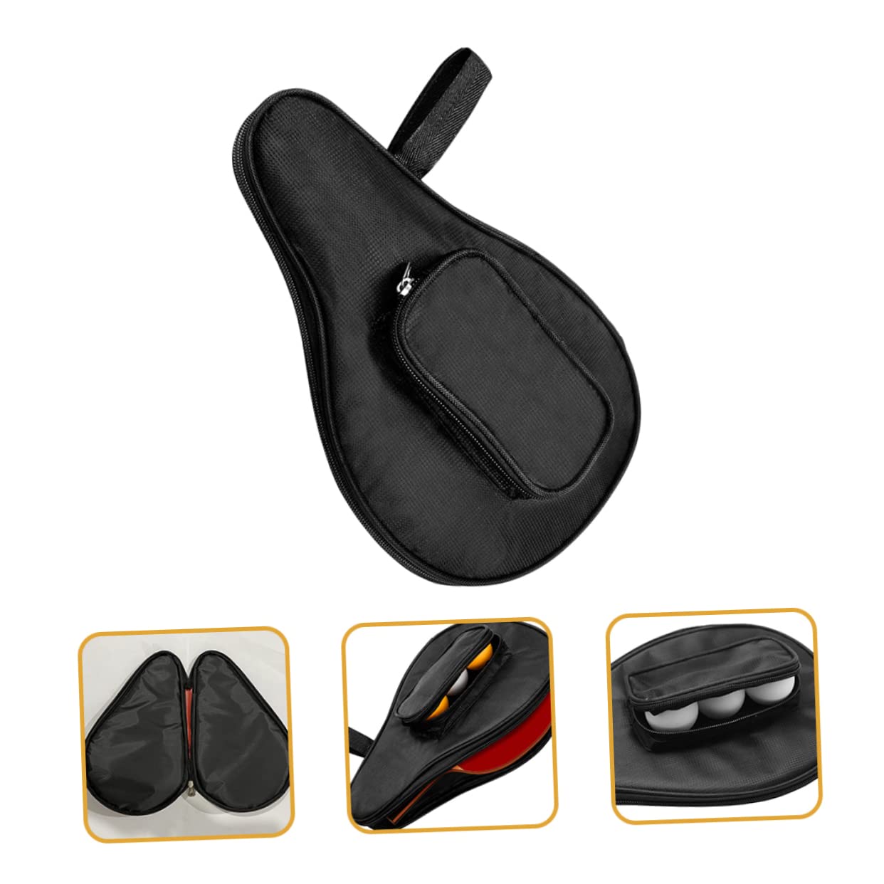 TOYANDONA Tischtennistasche Fall Taschen Bag-Pong Pong-paddel Tasche Für Tischtennisschläger Koffer Für Tennisschläger Schlägertasche Zubehör Tasche Wasserdicht Schwarz Oxford-Stoff
