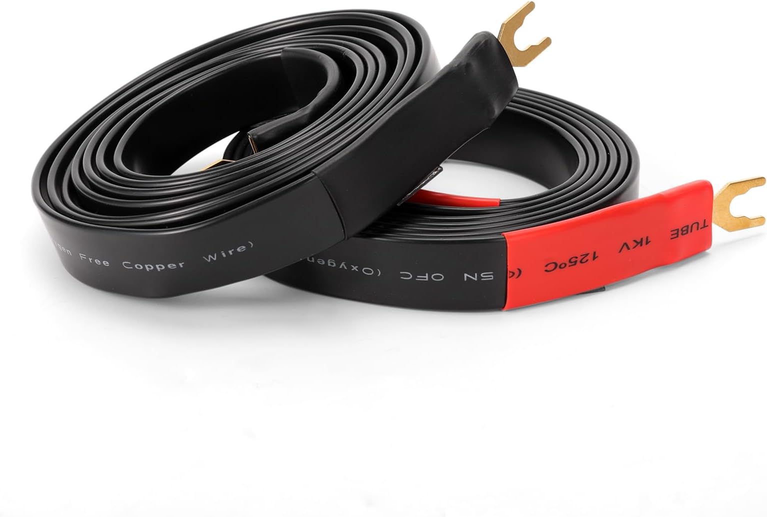 KK CableK-M-K High Flat Speaker Wire, Spade Plug to Spade Plug. K-M-K (2M(6.5ft), 2 Pieces)