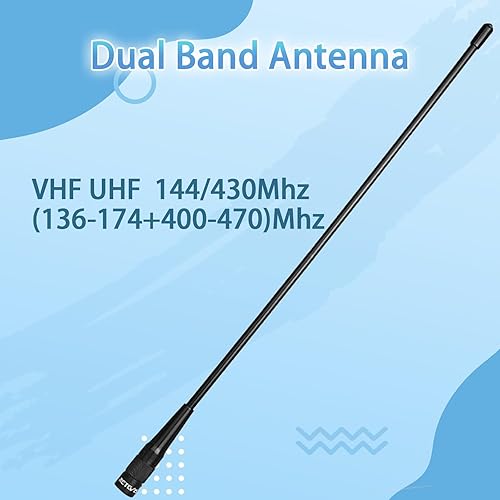 Miniatura 6 de Retevis Antena SMA macho, antena Walkie Talkie, 14.8 pulgadas VHFUHF 144430 Mhz banda doble, VSWR menos de 1.5 para Retevis RT85 RA89 RT81 HA1UV,