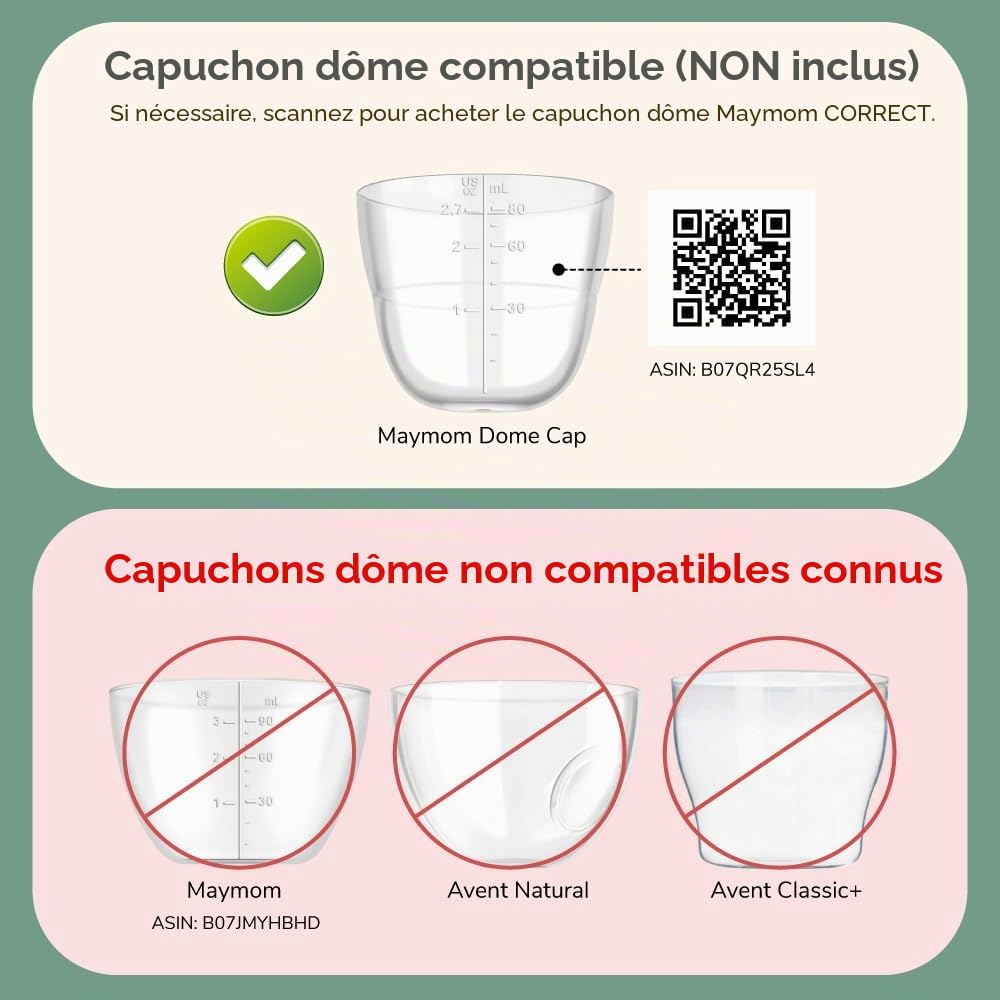Maymom couvercles vissés type capuchons de voyage avec disque inscriptible, compatibles avec biberons Avent et Maymom à large col, remplacement bague et disque Avent Natural, lot de 6, bleu