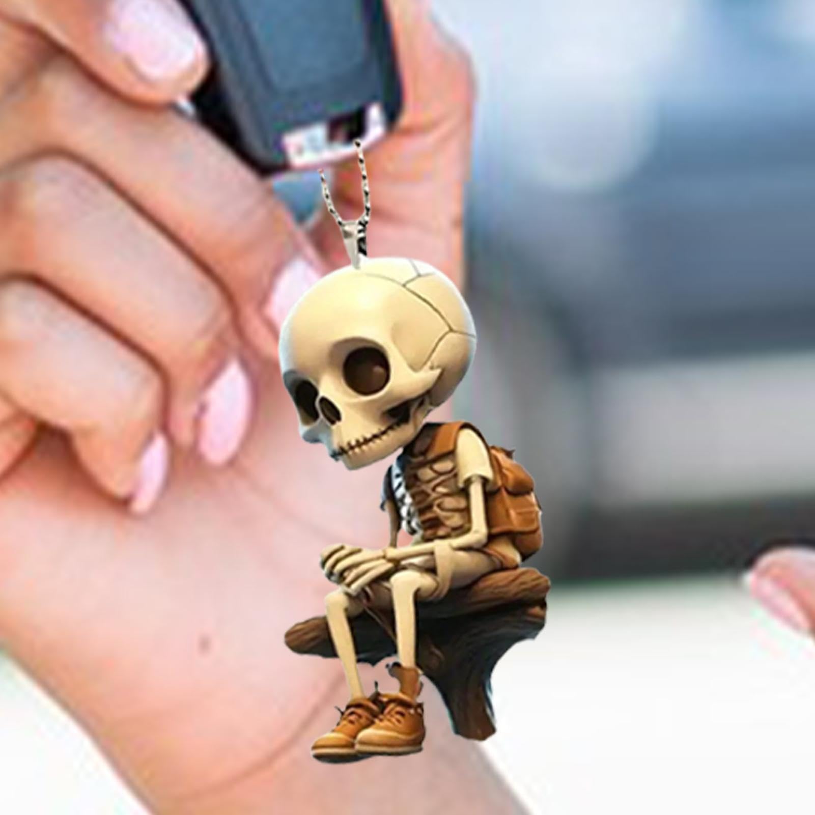 Ciondolo Teschio Per Auto - Decorazione Interni In Acrilico 2D