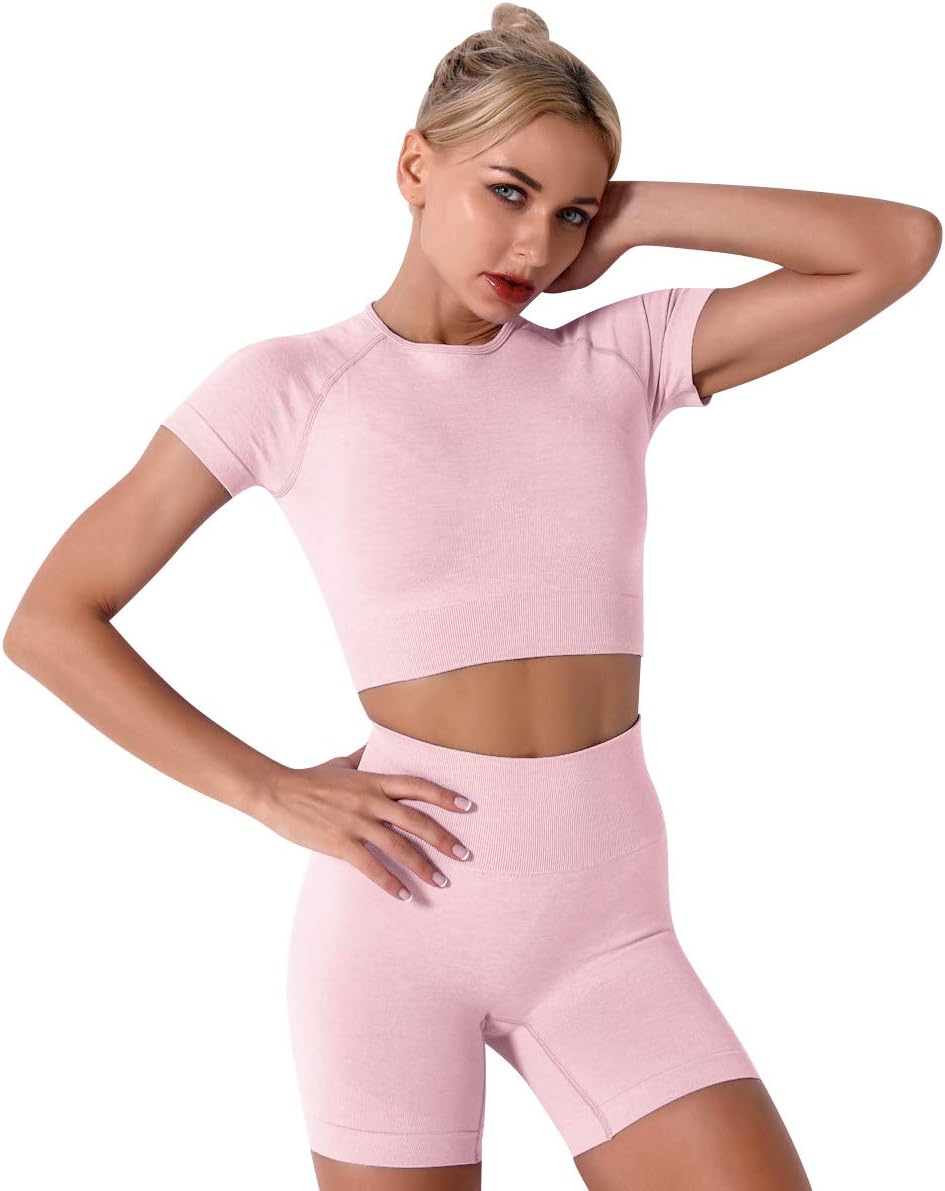 Women's Yoga Outfit Seamless Workout Set High Waist Exercise Shorts Pants with Sport Bra 3PCS Tracksuit Gym Tracksuits