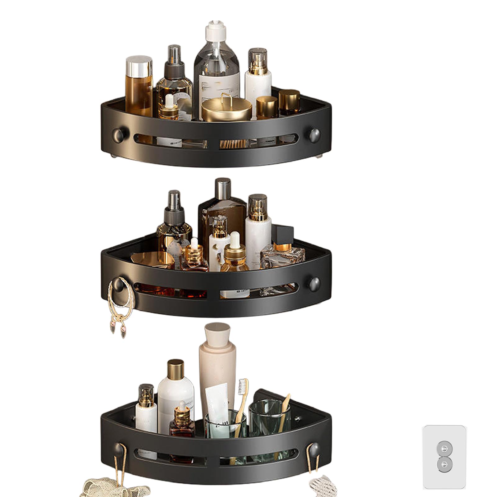 Triangle Shower Caddy 3 Pack Triangle Shower Caddy 3-Tier Corner Shelves Shower Storage Rack Drill Free Wall Mountshower