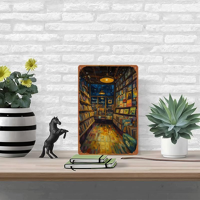 Miniatura 5 de Retro Vinyl Record Store Metal Sign Fun & Quirky Creative Wall Decor 8 * 12 Inches Poster For Office Living Room Bedroom Cafes & Gifts