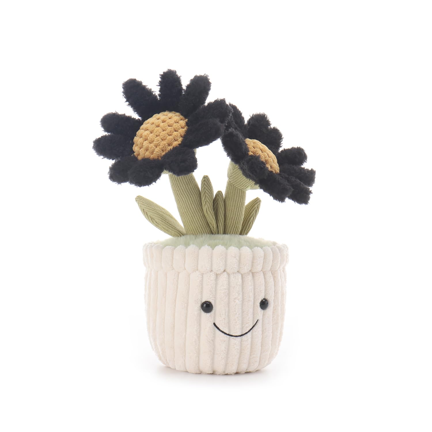 Apricot Lamb Black Potted Daisy Flower Plushies Stuffed Animals for Baby Girl and Boy Soft Cute Plush Toys for Kids 10 Inches - Image 3