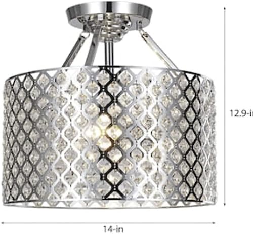 Miniatura 3 de Kimberly 3 luces de cristal y cromo semi-empotrado