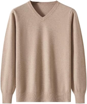 Mens V-Neck Pullover Sweater Knitted Sweaters Loong Sleeve,Soft,12 Solid Colors