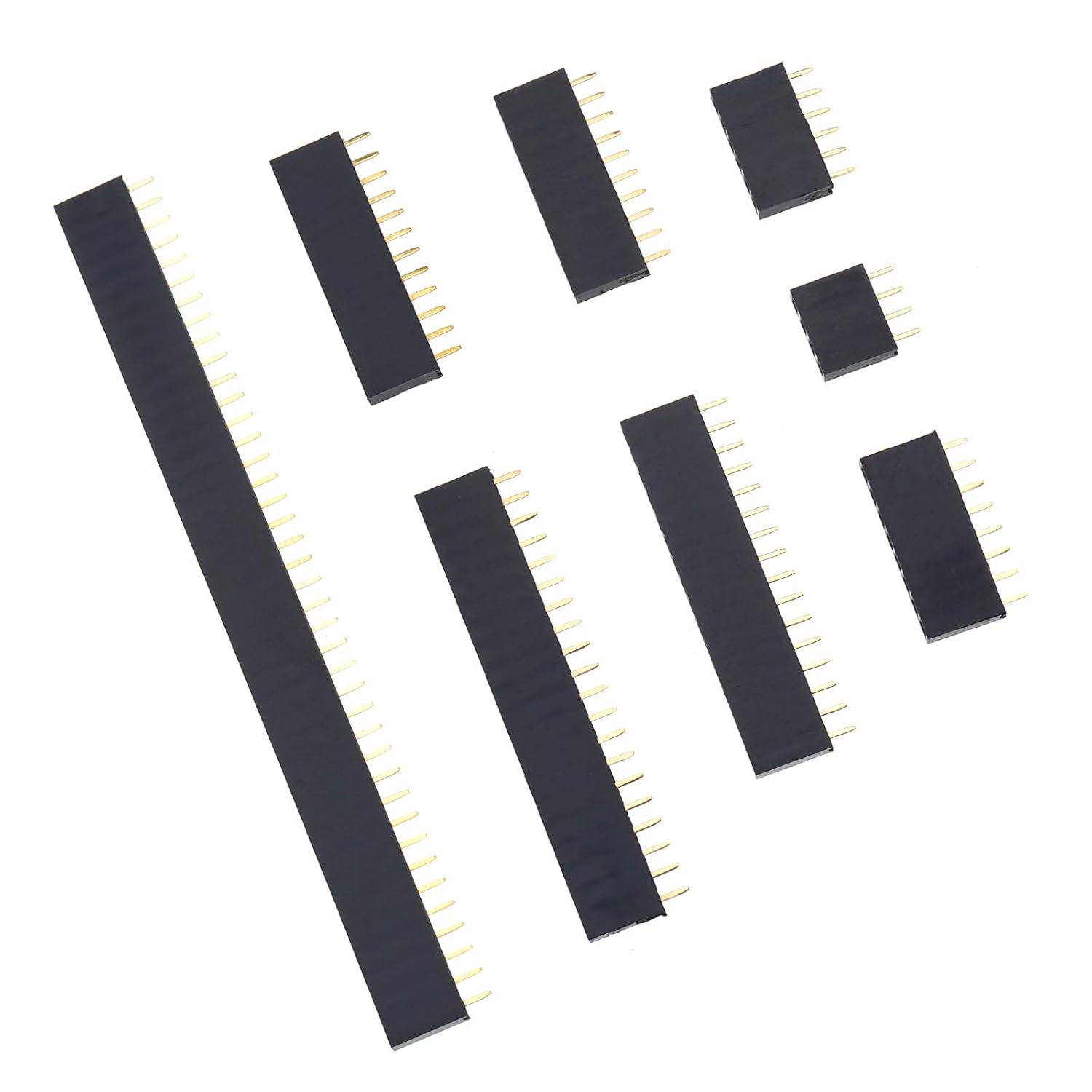 120Pcs 8 Size Straight Single Row PCB Board Female Pin Connector Pin ...