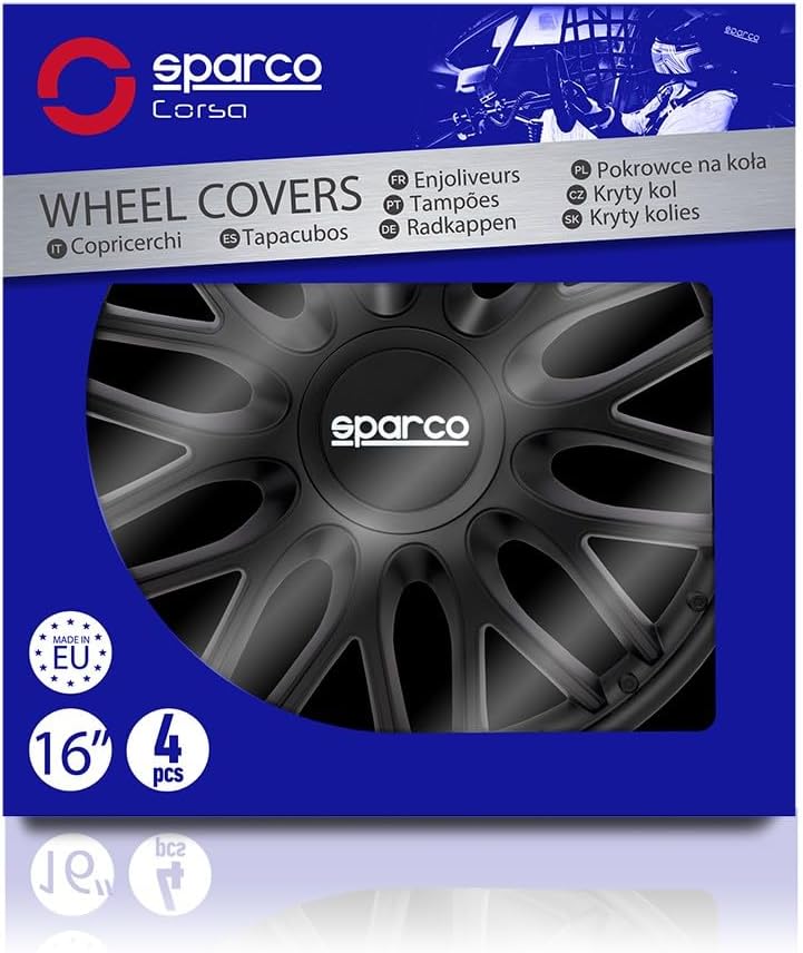 Sparco SPC1696BK Set Wheel Covers Roma 16-inch Black