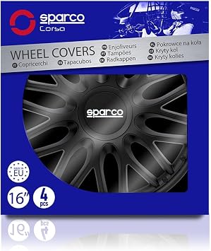 Sparco Wheel Covers Roma - 16-inch - Black - Set of 4 pieces