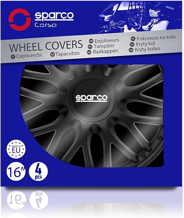 Sparco Wheel Covers Roma - 16-inch - Black - Set of 4 pieces