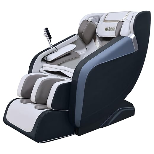 MMQ Massage Chair Zero Gravity Full Body-Electric Shiatsu Recliner with Back Heating and Foot Roller，Built-in Bluetooth Speakers for Home and Office，Plug and Play (Brownish Black)