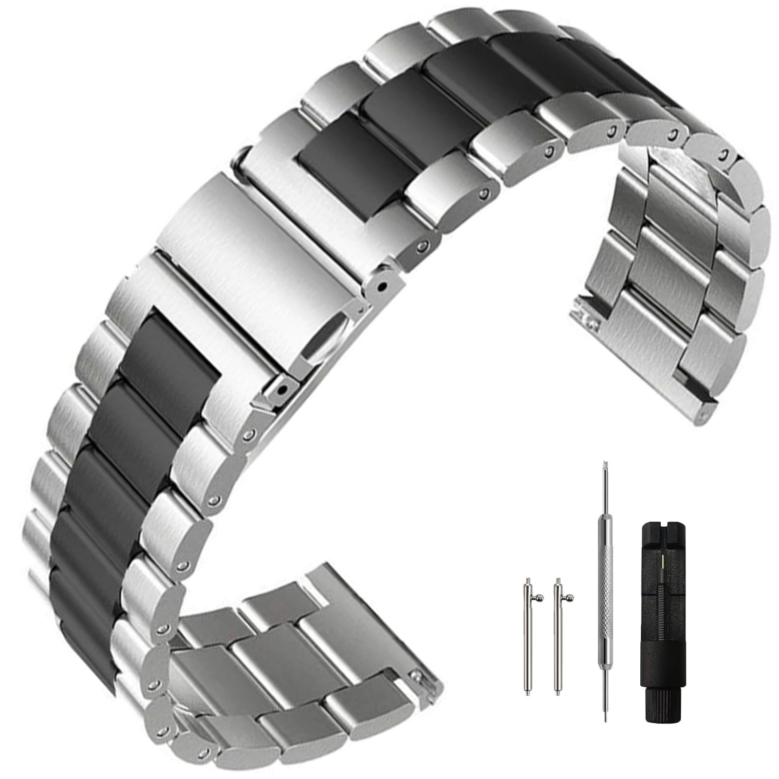 Niziruoup Stainless Steel Watch Band Quick Release Premium Brushed Matte Metal Watch Strap Bracelet 16mm 18mm 20mm 22mm 24mm Universal Stainless Steel