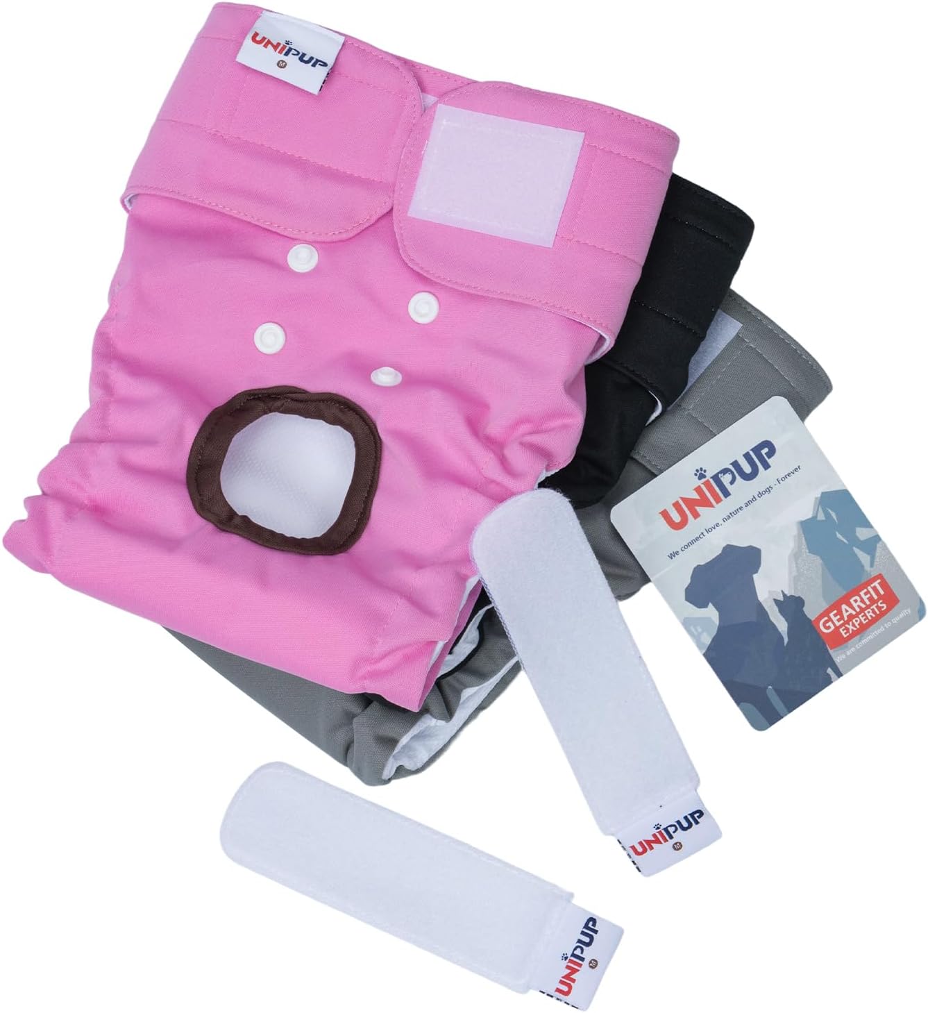 Reusable Female Dog Diapers Period Panties Washable Puppy Pee Pads with Adjustable Strap for Medium Dogs in Heat and Incontinence