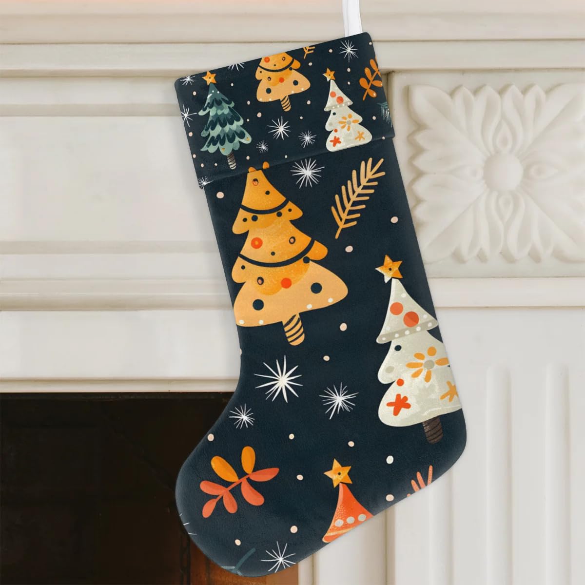 Christmas Stockings, 17.7in Christmas Xmas Tree Xmas Stocking Gift Treat Bags Xmas Stocking Hanging Ornaments for Xmas Party Gift Filler Fireplace Christmas Tree Decoration