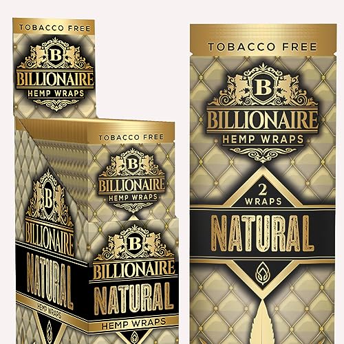 Billionaire Wraps - Natural Flavor Rolling Papers (Full Box) 25 Packs 2 Sheets Each
