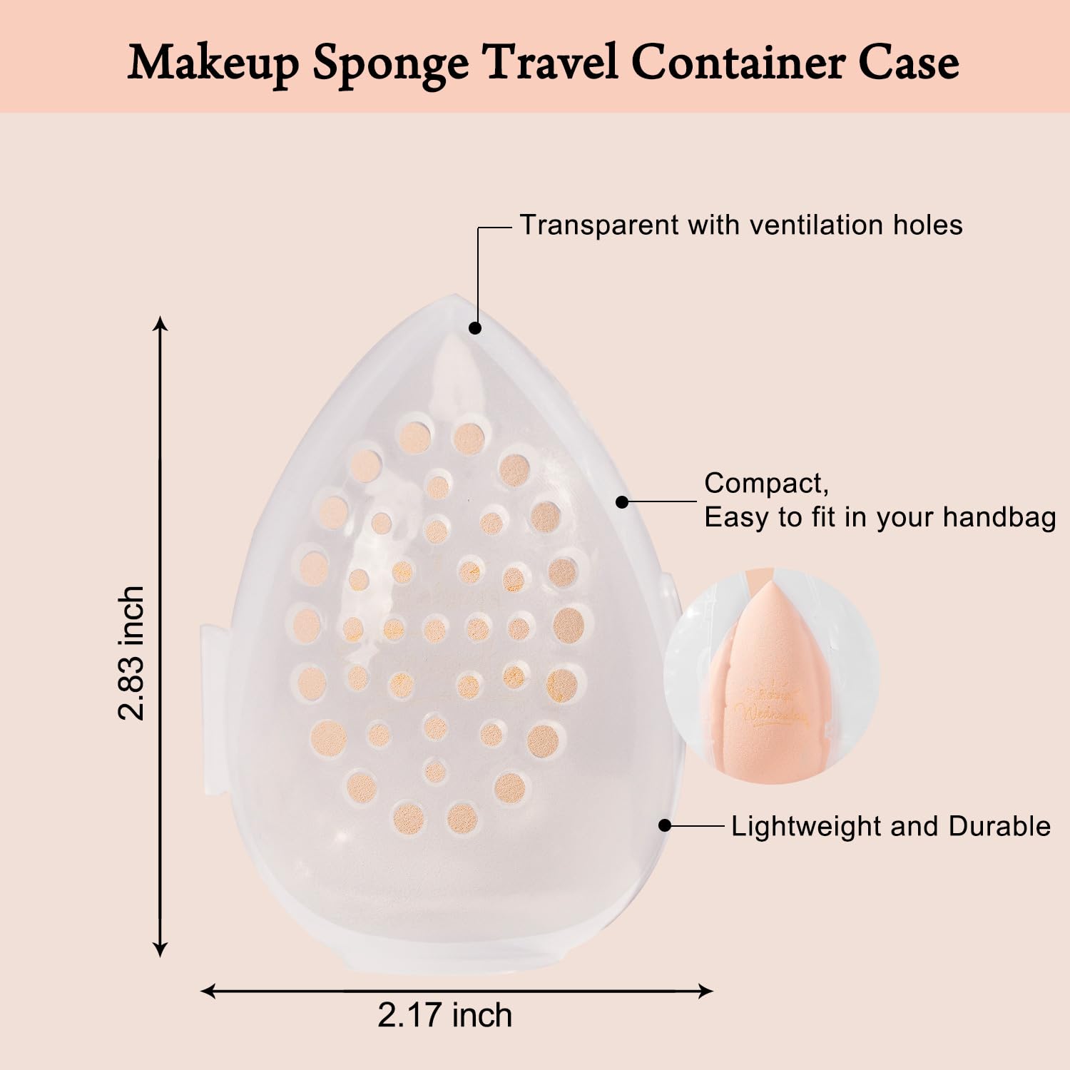 Real Perfection Juego de esponjas de maquillaje, esponjas de belleza sin látex, 7 piezas con 1 estuche de viaje para mezclar base, crema líquida y polvo (beige)