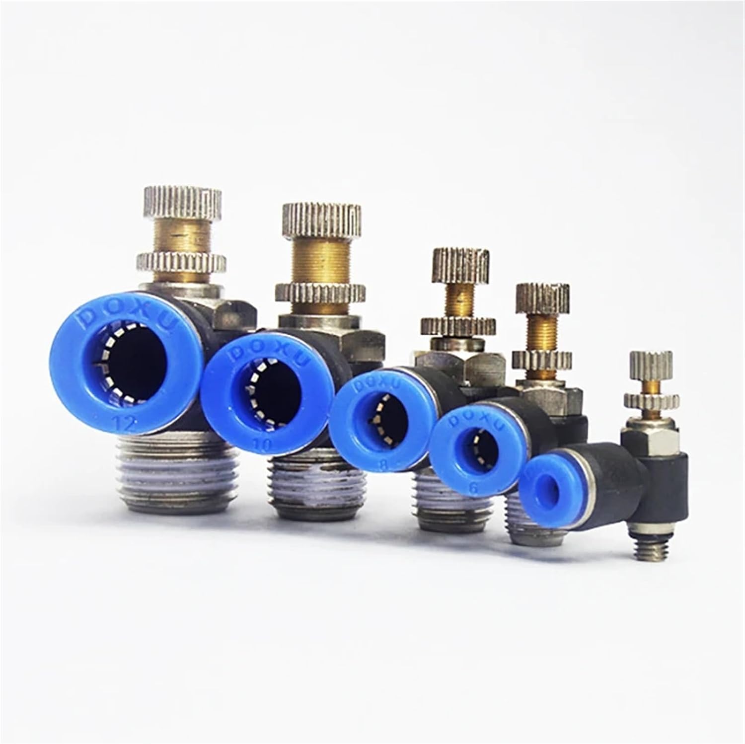 SL Pneumatic Fittings 1/8'' 1/4" 3/8" Cylinder Throttle Speed Controller Hose Connector Regulator 6Pcs(SL6-02)