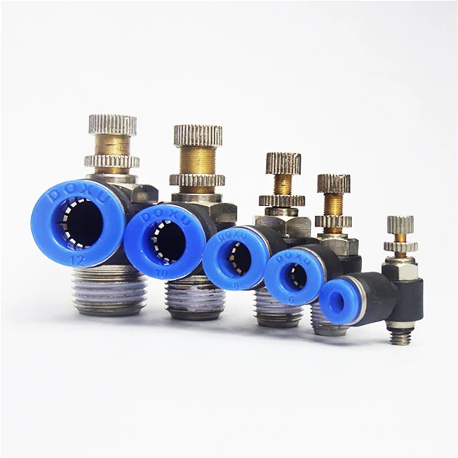 Itwaewzjsd Sl4-M5 Sl Pneumatic Fittings 1/8'' 1/4" 3/8" Cylinder Throttle Speed Controller Hose Connector Regulator 6Pcs(Sl4-M5)