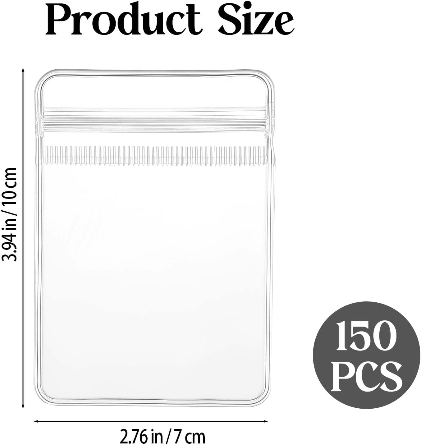 BESARME 150 Pcs Anti-tarnish Jewelry Bags Clear PVC Zipper Pouches for Silver Rings Earrings Necklaces Pearls Beads Charms Travel Storage and Organization(2.7" x 3.9 ")
