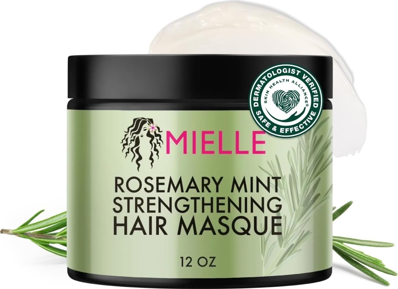 Rosemary Mint Strengthening Hair Masque, Infused w/Biotin, 12 Ounces