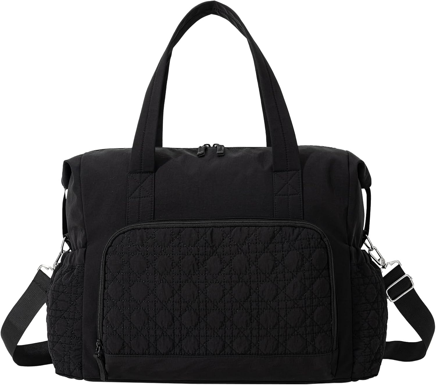 Travel Duffel Bag Women,24l Waterproof Quilted Weekender Bags Wet Pocket,Carry on Gym Medium Tote Bag,Baby Diaper Bag Tote,Personal Item Hospital Overnight Bag