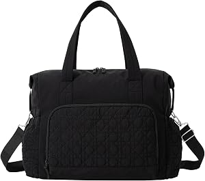 Travel Duffel Bag Women,24l Quilted Weekender Bags Wet Pocket,Carry on Gym Medium Tote Bag,Baby Diaper Bag Tote,Personal Item Hospital Overnight Bag