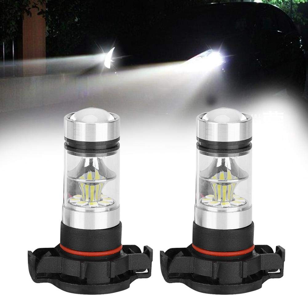 EBTOOLS Psx24W-Lampadina Fendinebbia 360° Beam Angle 2 Pcs 12-24V 100W 6000K Auto Bianca Lampada A Led Luminosa Per 2015-2018