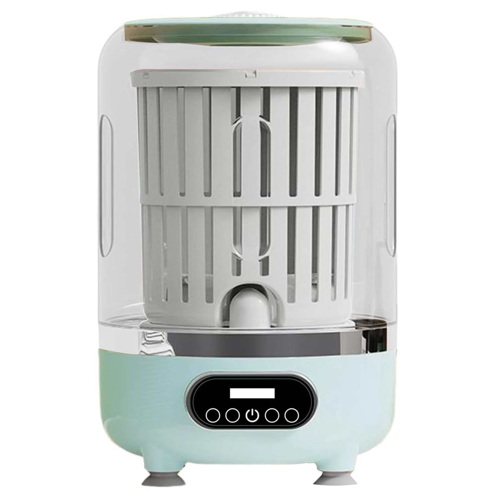 Mini Lavatrice Portatile - 3 Programmi di Lavaggio E Centrifuga | Lavatrice da Viaggio da 3000 mAh per Vestiti, Biancheria Intima, Calzini | Ideale per Campeggio, Bagno E Magliette Green
