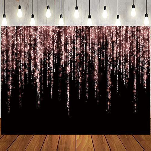 Fondo fotográfico de vinilo 10x8ft negro y dorado miniatura 1