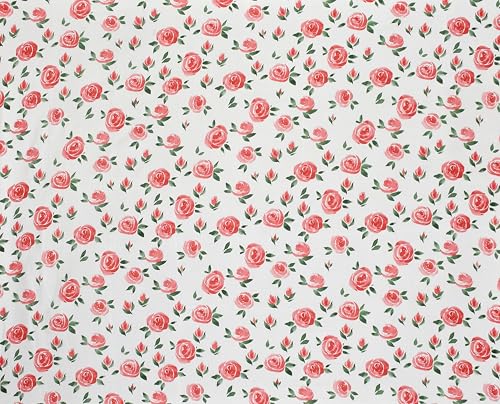 Image of NEW LEAF Premium Glace Cotton 180 TC Flat Single Bedsheets for Summer Breathable | Wrinklefree (Size-60 X 90 Inch) with 1 Pillow Covers (Size-17 X 27 Inches, Pink & White)