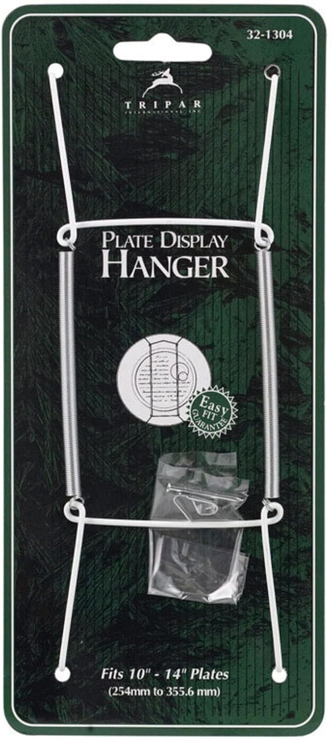 TRIPAR Wall Hooks Plate Hanger for The Wall - White Vinyl Plate Wire Wall Hanger for Dishes, Plates, & Records