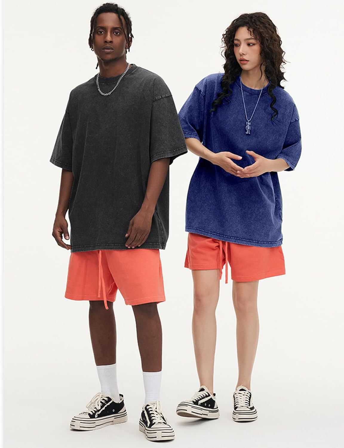 Arssm Oversized Tshirts for Men Acid Wash Loose Fit Vintage Cotton Heavyweight T Shirts Baggy Tees - Image 2